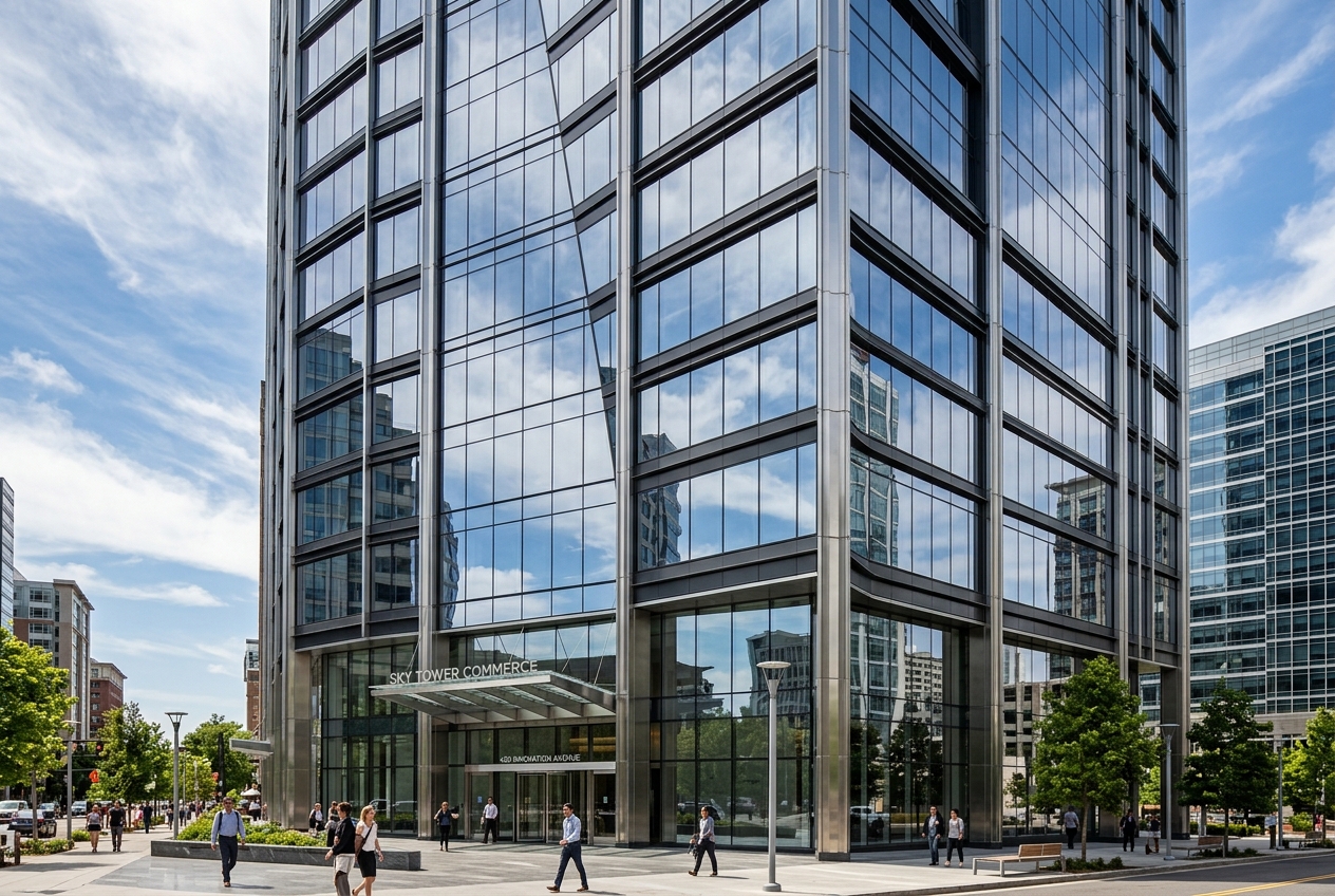 Corporate commercial tower facade